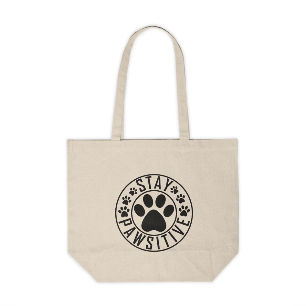 Stay Pawsitive Custom Canvas Tote Bag